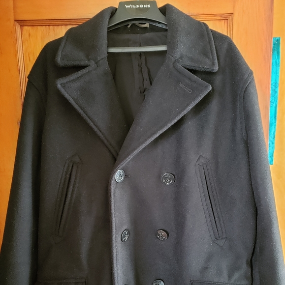 Old Navy mens black pea coat